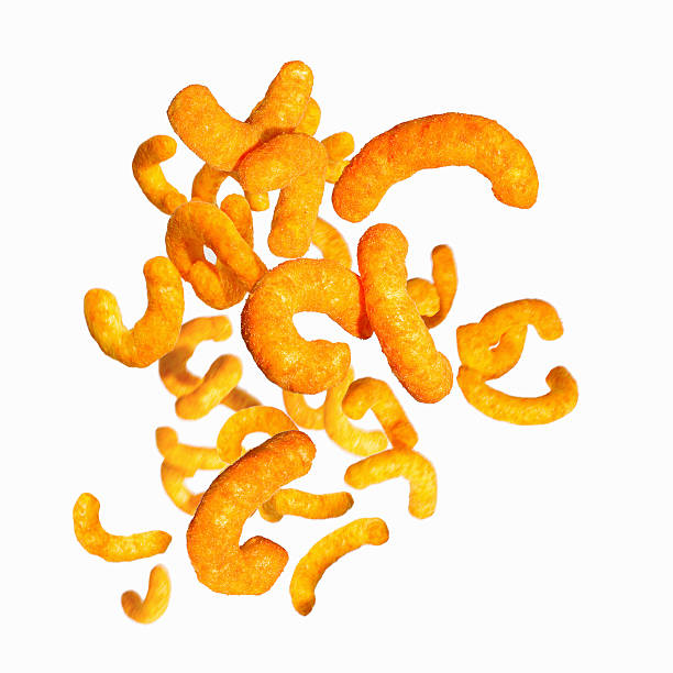 cheese curls - junk food stock-fotos und bilder
