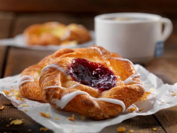 cherry danish - junk food stock pictures, royalty-free photos & images