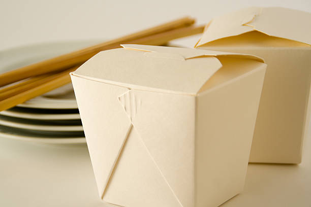 chinese take out container box with chinese food cusine - junk food stock pictures, royalty-free photos & images