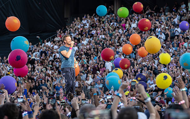 Chris Martin of Coldplay performs on Opening Night of the US leg of Music of the Spheres World Tour at Stanford Stadium on May 31, 2025 in Stanford,...