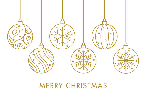 christmas balls - home decoration stock illustrations