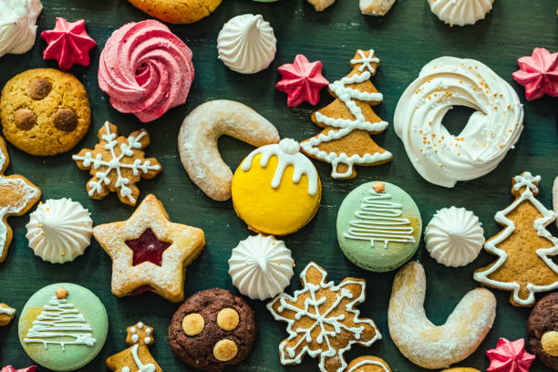 christmas cookies - junk food stock pictures, royalty-free photos & images