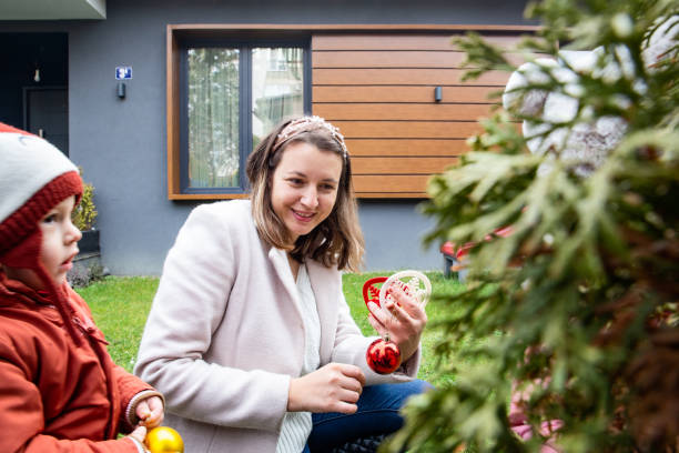 christmas decoration - garden decoration stock pictures, royalty-free photos & images