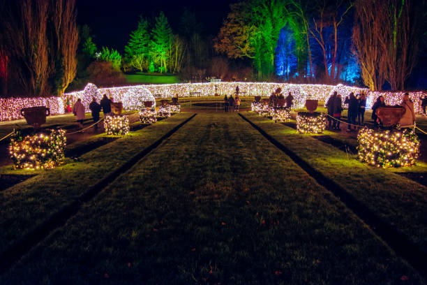 christmas garden berlin - garden decoration stock pictures, royalty-free photos & images