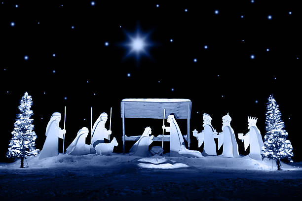 christmas nativity - garden decoration stock pictures, royalty-free photos & images