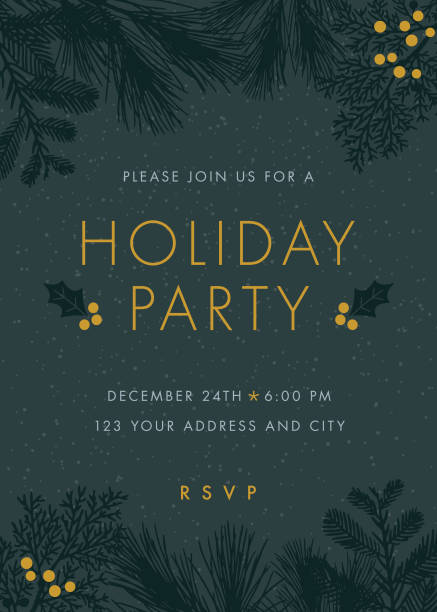 christmas party invitation. - home decoration stock illustrations