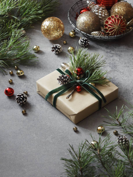 christmas present and ornaments - home decoration stock pictures, royalty-free photos & images