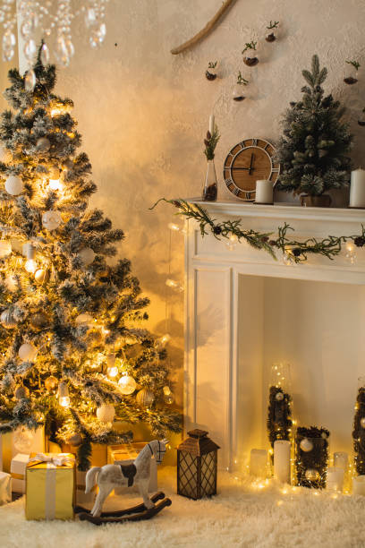 christmas tree. new year background - home decoration stock pictures, royalty-free photos & images