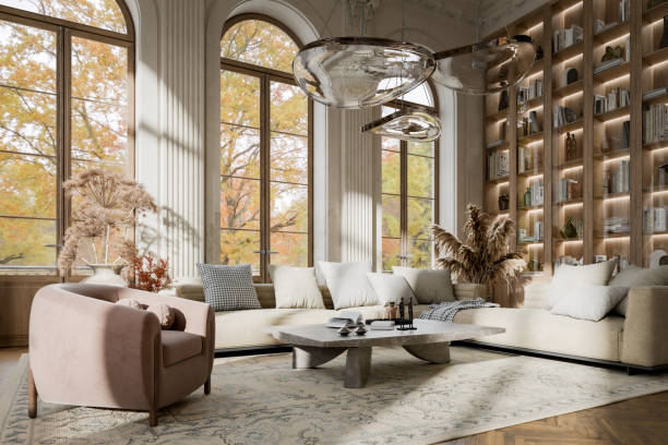 classic living room interior architecture - home decoration stock pictures, royalty-free photos & images