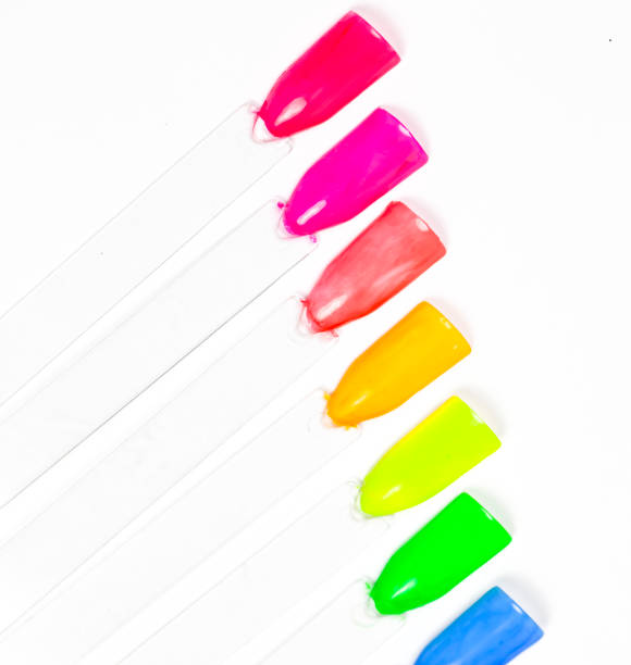 close-up of colorful artificial nails - nails art stock pictures, royalty-free photos & images