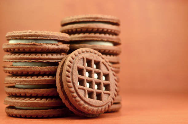 close-up of cookies on table - junk food stock pictures, royalty-free photos & images