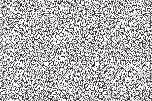 coffee bean seamless pattern. vector illustration of coffee beans for coffee manufacture, cafes and restauraunts - coffee stock illustrations