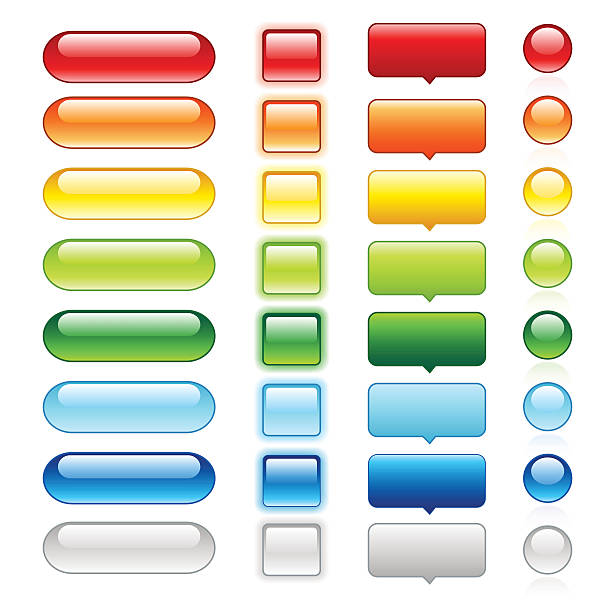 colored glossy web buttons | set 1 - fashion stock illustrations