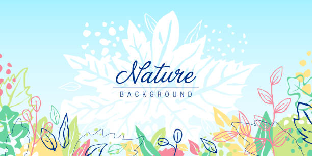 colorful grunge leaves background - garden decoration stock illustrations