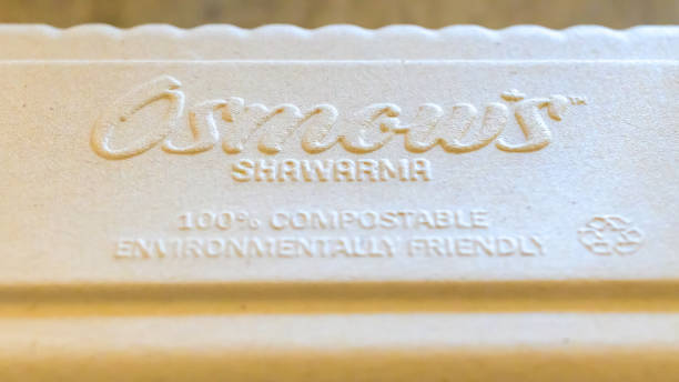 Compostable container from an Osmow's restaurant.