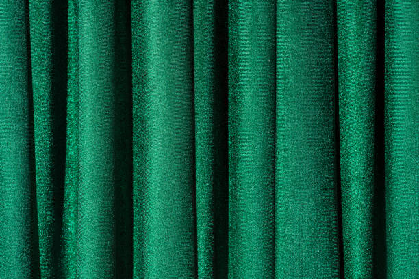 concept of trendy background for christmas and new year holiday with green velvet curtains. - home decoration stock pictures, royalty-free photos & images