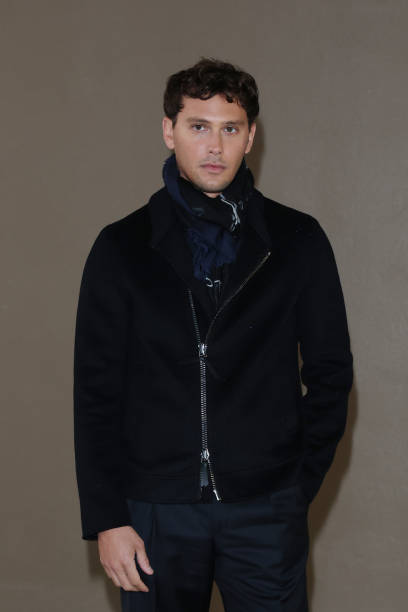 Cooper Koch arrives at the Giorgio Armani fashion show during the Milan Menswear Fall/Winter 2025 - 2026 Fashion Week on January 20, 2025 in Milan,...