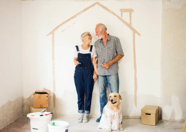 couple remodeling their home - home decoration stock pictures, royalty-free photos & images