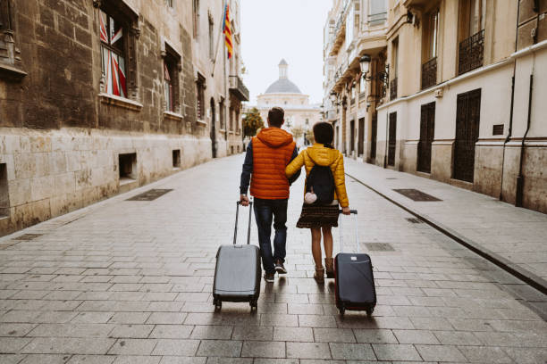 couple visiting valencia - travel stock pictures, royalty-free photos & images