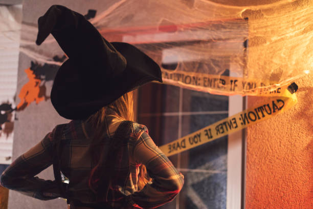cowgirl decorating for holidays - garden decoration stock pictures, royalty-free photos & images