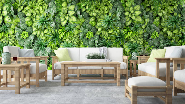 cozy lounge outside - garden decoration stock pictures, royalty-free photos & images