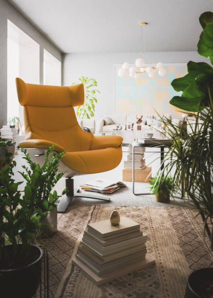 cozy modern living room - home decoration stock pictures, royalty-free photos & images