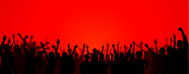 crowd (all people are complete- a clipping path hides the legs) - concert stock illustrations