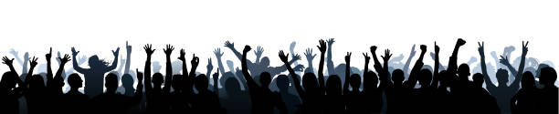 crowd (people are complete- a clipping path hides the legs) - concert stock illustrations