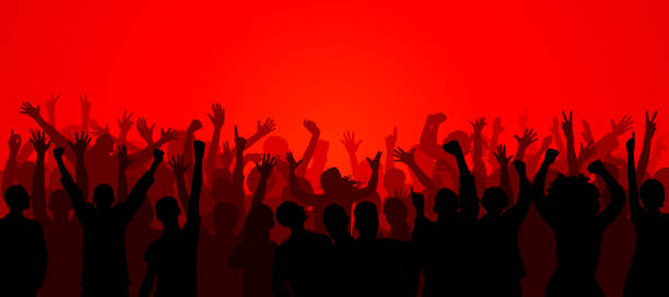 crowd (people are complete- clipping paths hide the legs) - concert stock illustrations