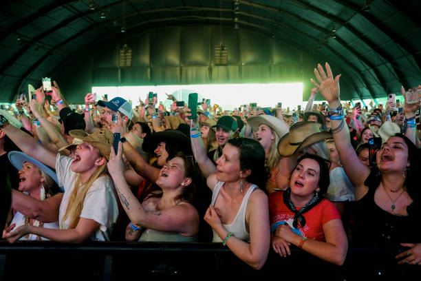 Crowds during day 3 of the 2023 Stagecoach Festival on April 30, 2023 in Indio, California.