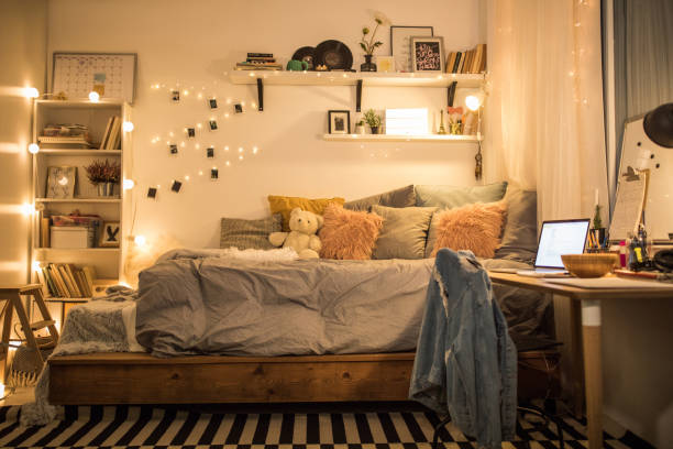cute teen bedroom - home decoration stock pictures, royalty-free photos & images