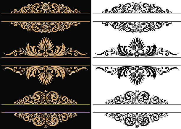decorative border - home decoration stock illustrations