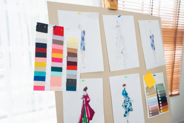 design professional drawing sketches on paper - fashion stock pictures, royalty-free photos & images