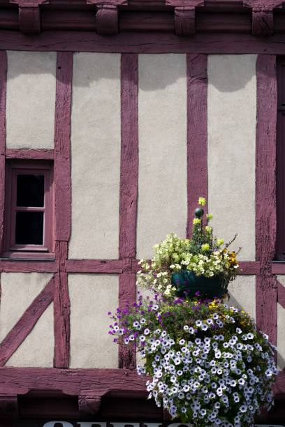 detail of a typical house, vannes, brittany, france - garden decoration stock pictures, royalty-free photos & images