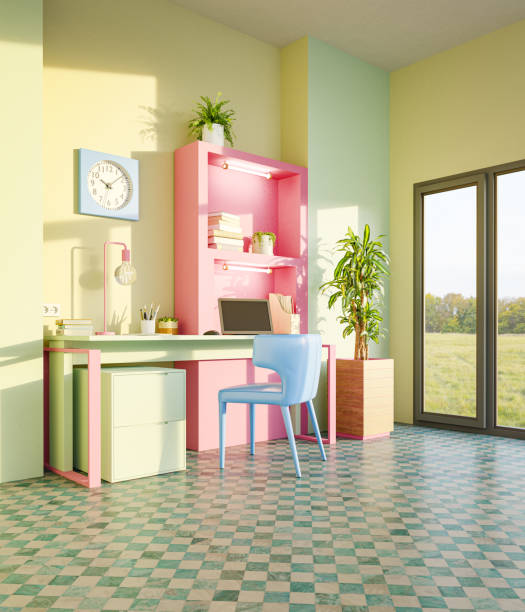 domestic room with pastel colored furniture - home decoration stock pictures, royalty-free photos & images