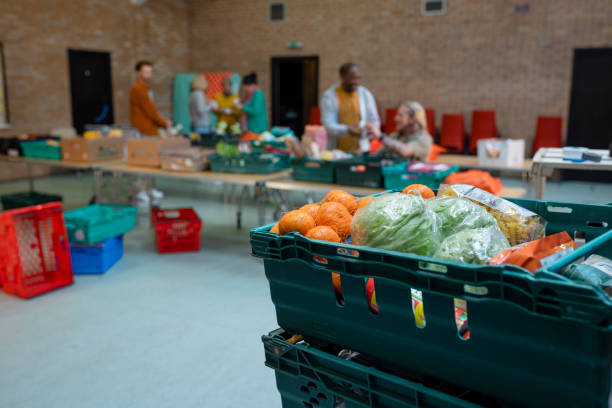 donations at a food bank charity - food stock pictures, royalty-free photos & images
