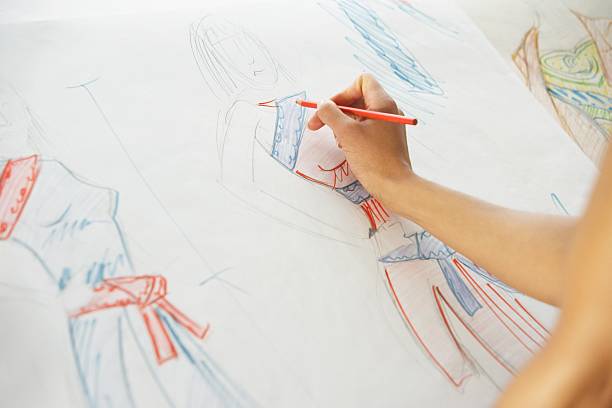 drawing fashion designs - fashion photos et images de collection