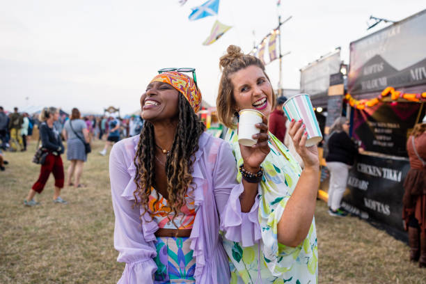 drinks at the festival - concert stock pictures, royalty-free photos & images