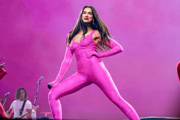 Dua Lipa performs on stage at Wizink Center on June 03, 2022 in Madrid, Spain.
