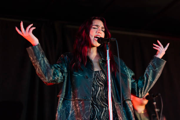 Dua Lipa performs suring a surprise pop-up for her new album Radical Optimism in Times Square on May 05, 2024 in New York City.