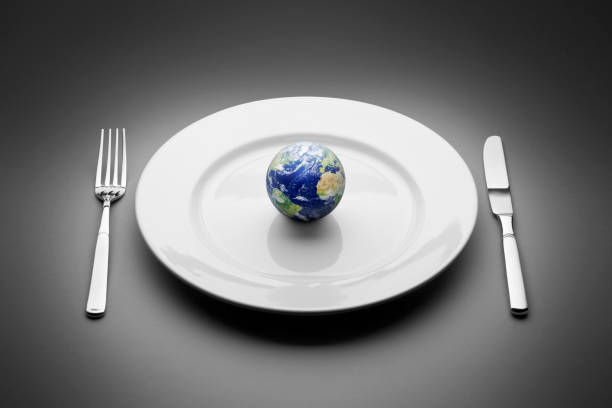 earth served on plate. food globe planet world restaurant - food stock pictures, royalty-free photos & images