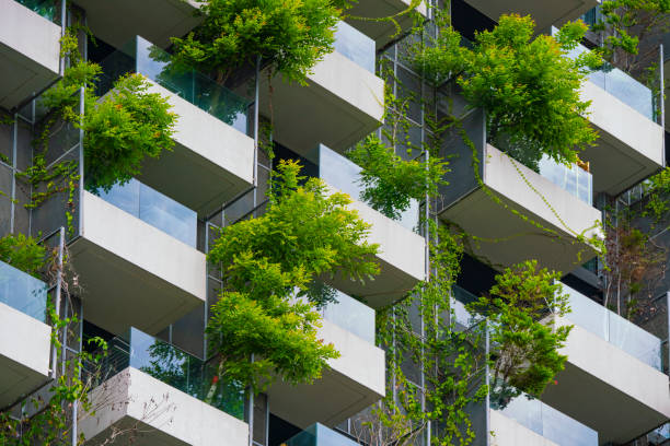 eco-friendly urban architecture - garden decoration stock pictures, royalty-free photos & images