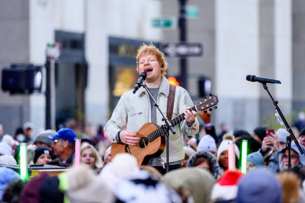 Ed Sheeran performs on NBC's "Today" at Rockefeller Plaza on December 09, 2021 in New York City.