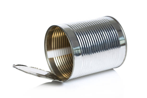 empty metallic open can - food stock pictures, royalty-free photos & images