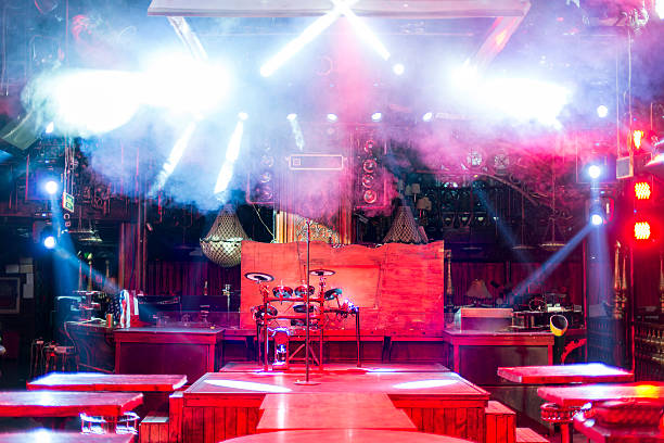 empty stage in pub - concert stock pictures, royalty-free photos & images