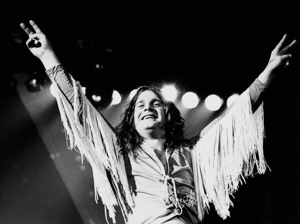 English singer, songwriter, actor and television personality Ozzy Osbourne of Black Sabbath performs on stage, Lewisham Odeon, London, 27 May 1978.