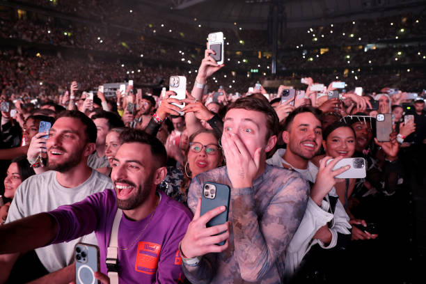 Fans react during the opening night of Beyoncé's RENAISSANCE WORLD TOUR in Stockholm at Friends Arena on May 10, 2023 in Stockholm, Sweden.