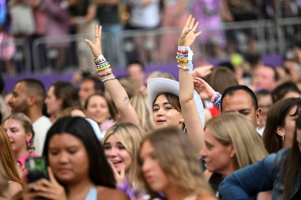 Fans wait for Taylor Swift to perform Friday, June 23 at US Bank Stadium in Minneapolis, Minn. Taylor Swift Eras Tour, U.S. Bank Stadium,...