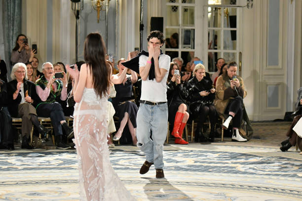 Fashion designer Conner Ives walks the runway during the Conner Ives Ready to Wear Fall/Winter 2024-2025 fashion show as part of the London Fashion...