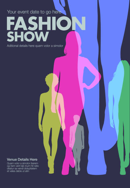 fashion show poster template - fashion stock illustrations